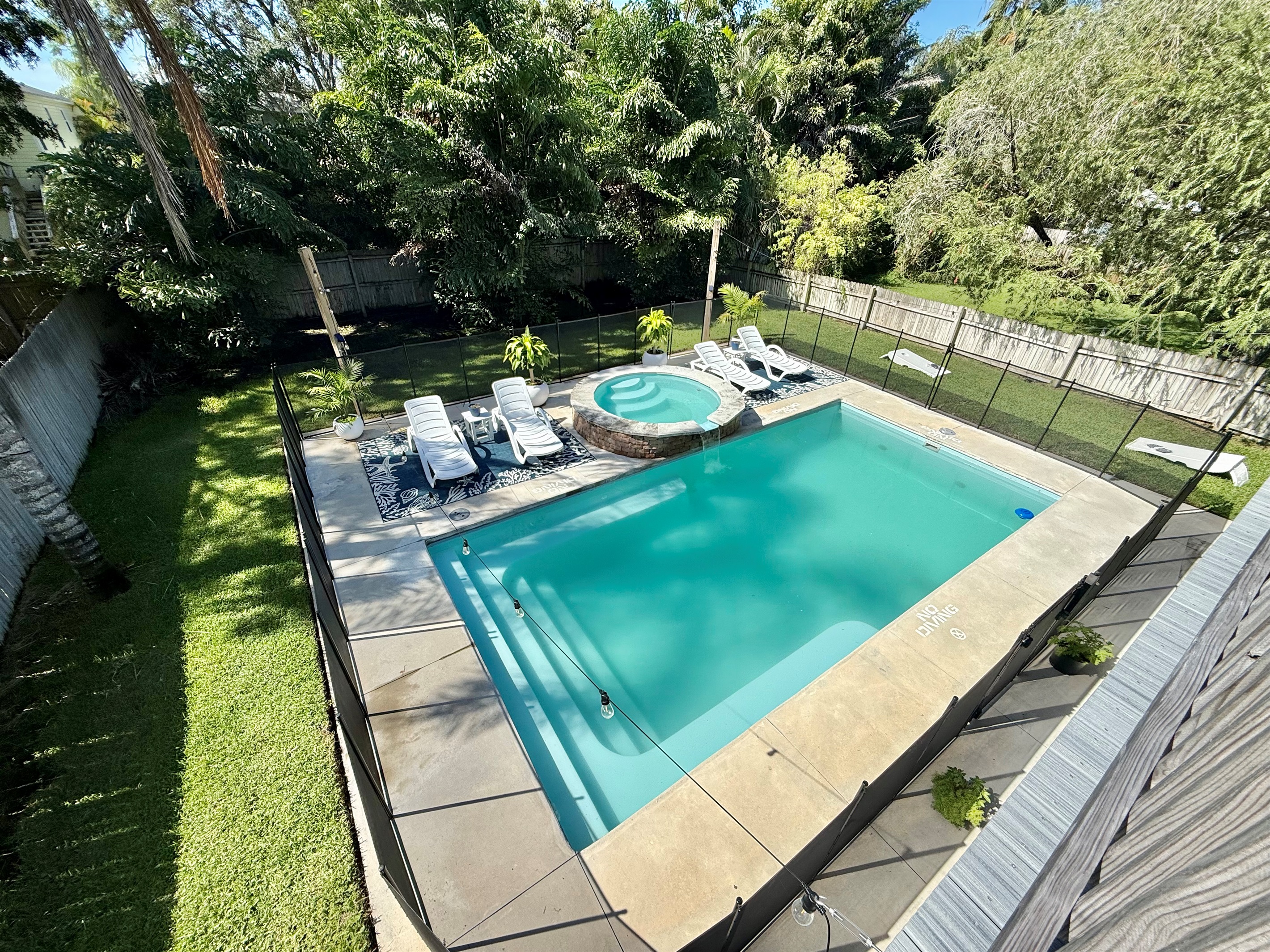 Start with a dip in the pool, finish with a warm spa soak.
