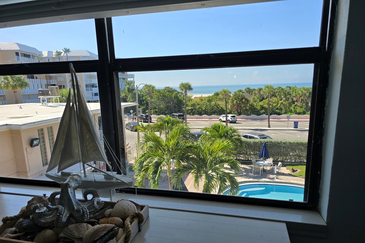 Beach View from the units living room window!
