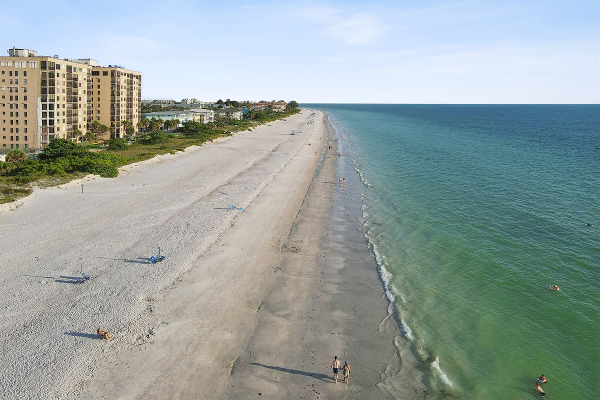 Drone of the Gulf Beach facing South