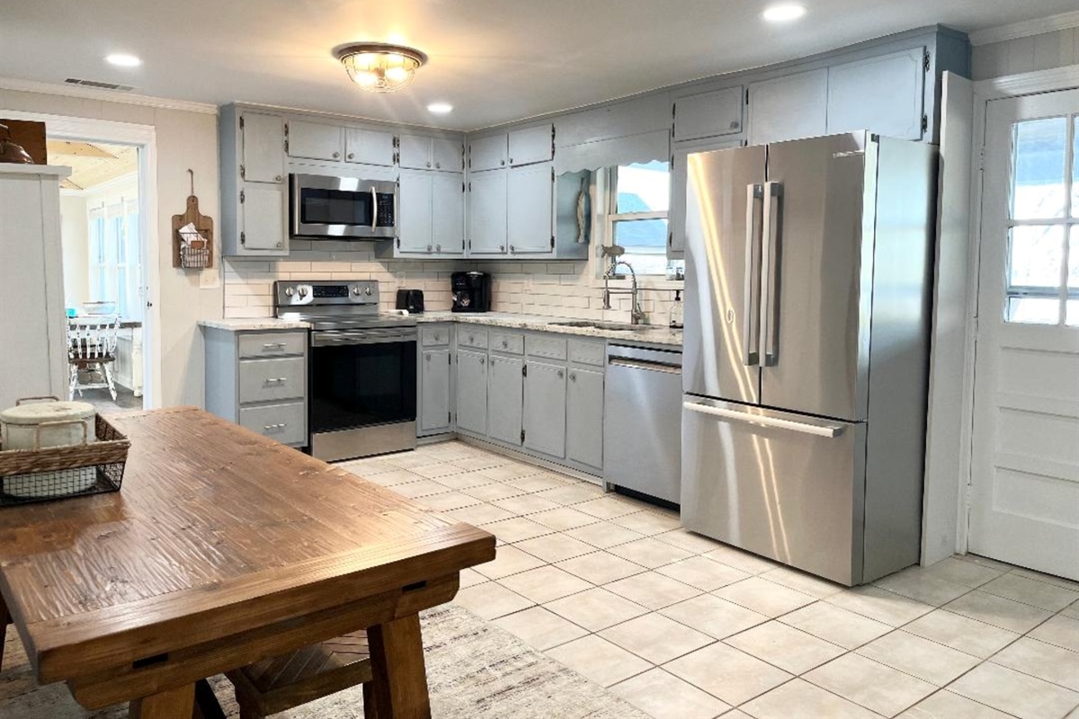 Kitchen with all appliances, large and small.
