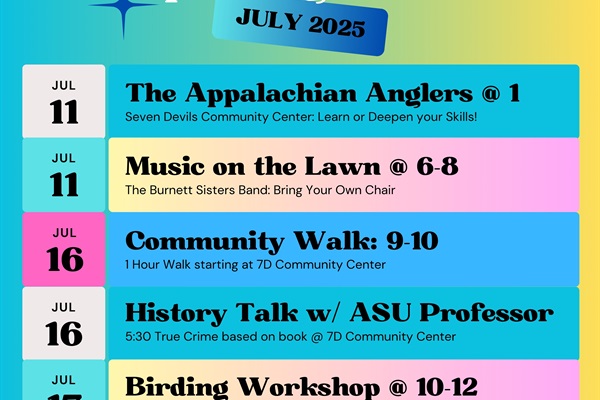 Seven Devils (7D) has our own events too! There are many more in the High Country, but here's a few upcoming events to consider that are super close to our home!