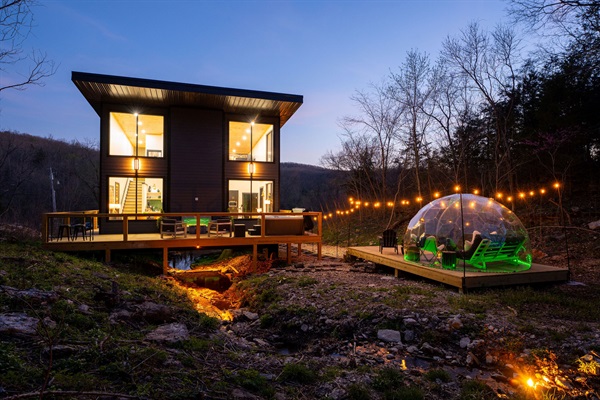 Your private retreat at golden hour—glass, light, and total seclusion