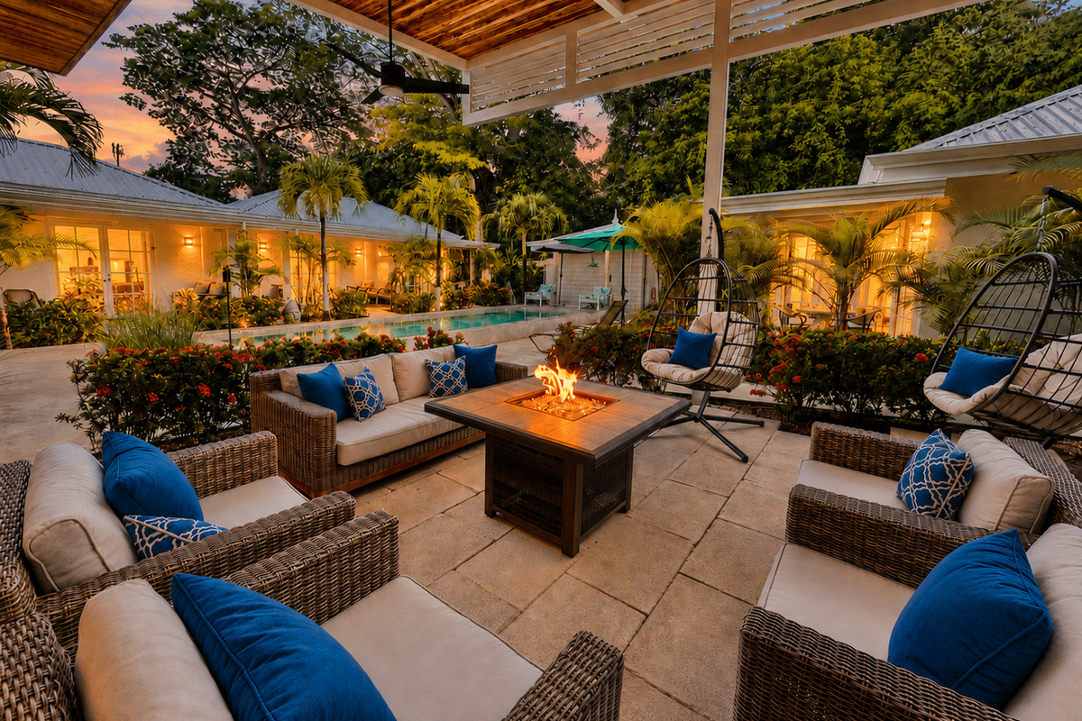 Outdoor living with firepit