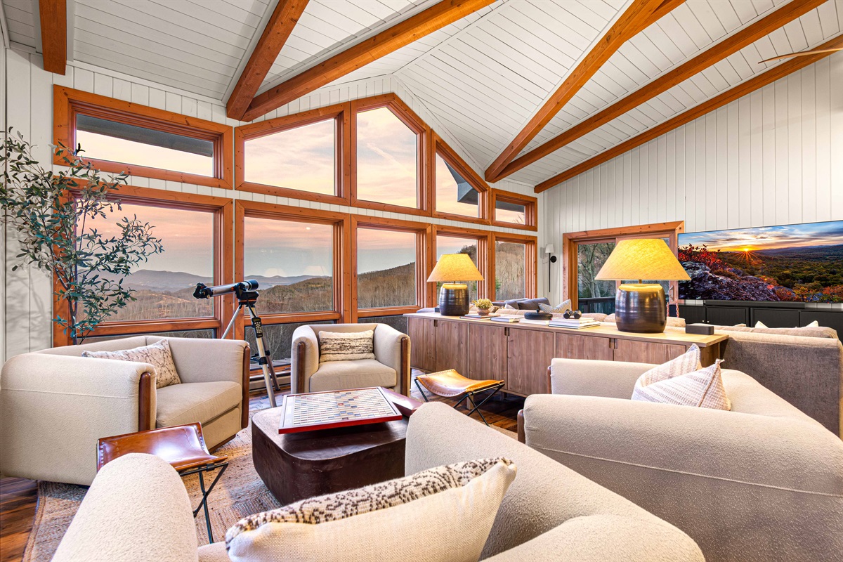 Multiple seating zones make it easy to gather, spread out, or enjoy the view your own way.