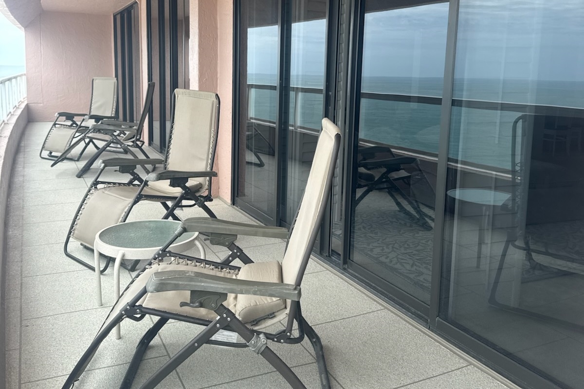 Taken after the pro photos were taken - balcony flooring was getting refinished