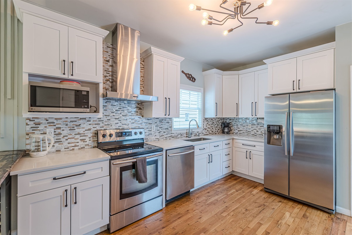 A bright, functional kitchen designed for convenience and style.