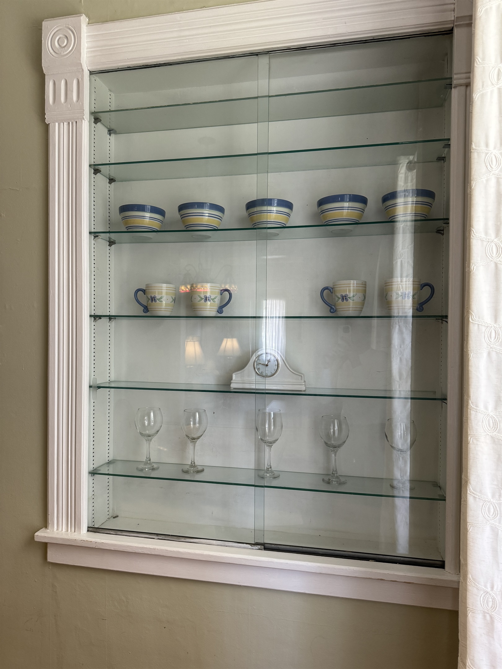 Original built-in glass display cabinet