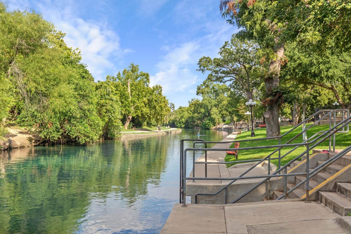 Stairs to the river from our bulkhead.
