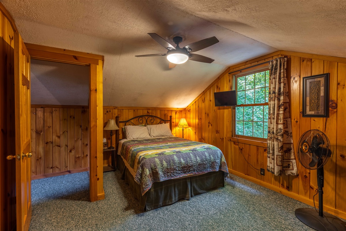 Enjoy a restful night's sleep in one of our two bedrooms, each featuring a queen-sized bed  