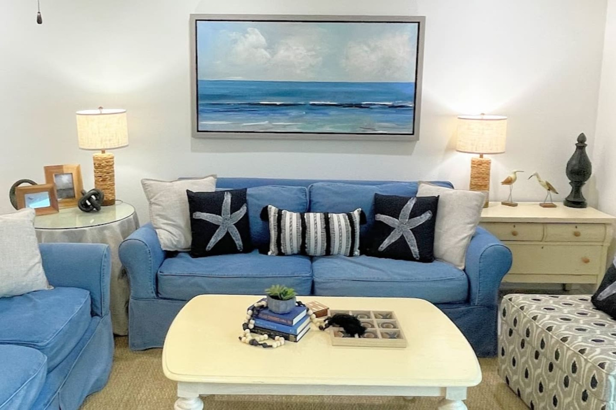 Sink into the sofa after a beach day and catch up on what you have been missing &mdash; or just watch the ceiling fan turn while the kids recharge before dinner.