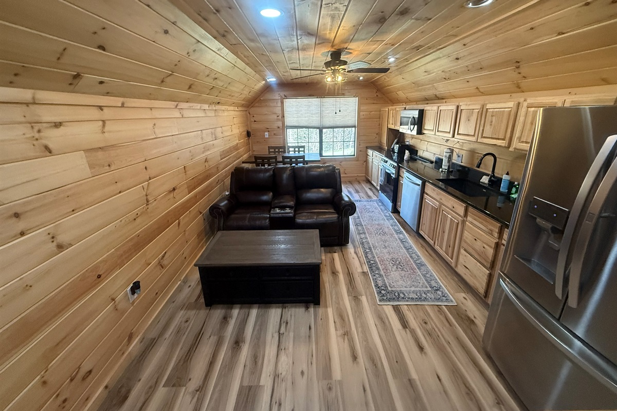 Kitchen in Small Cabin over Garage