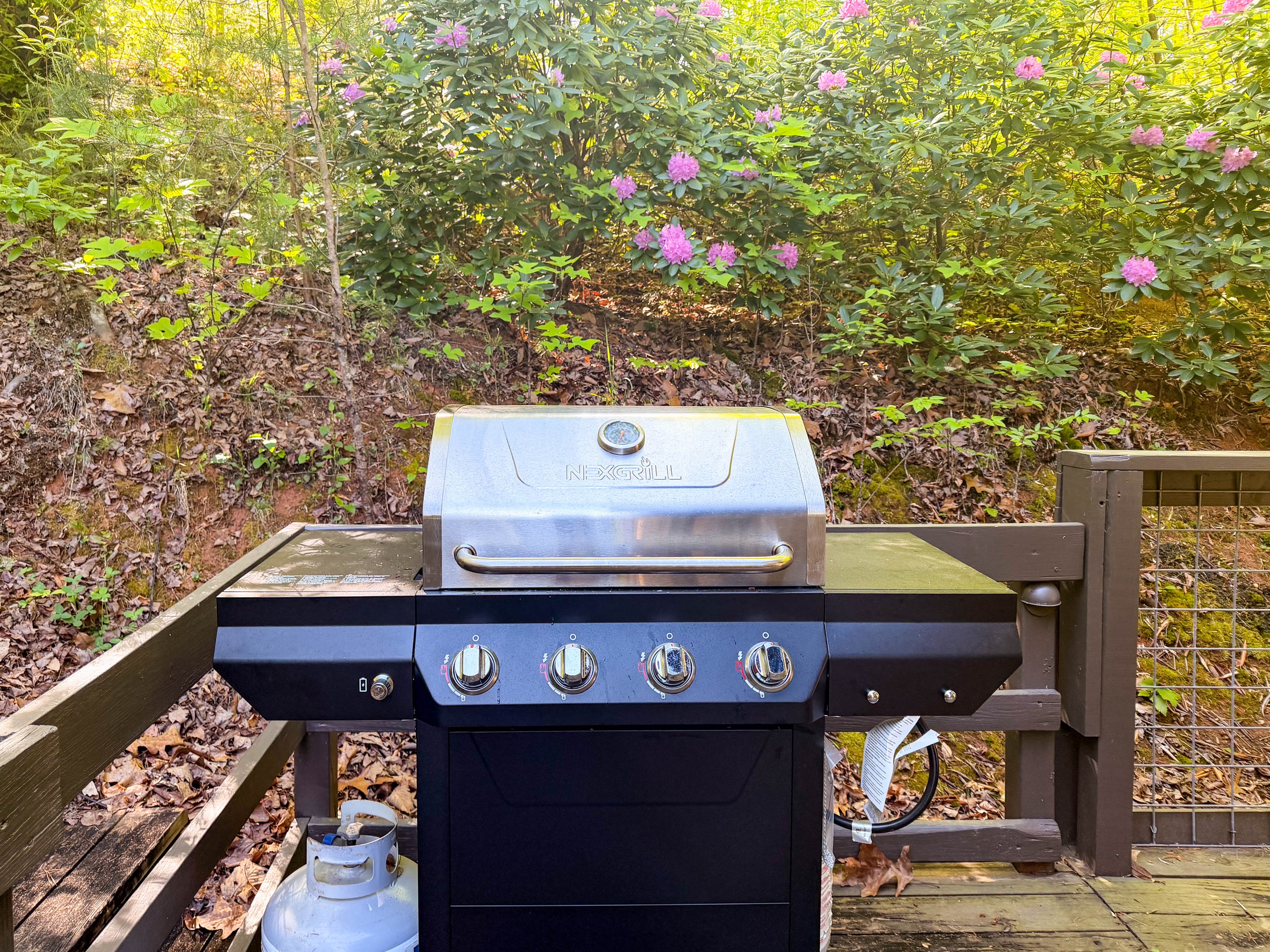 propane grill at the cabin