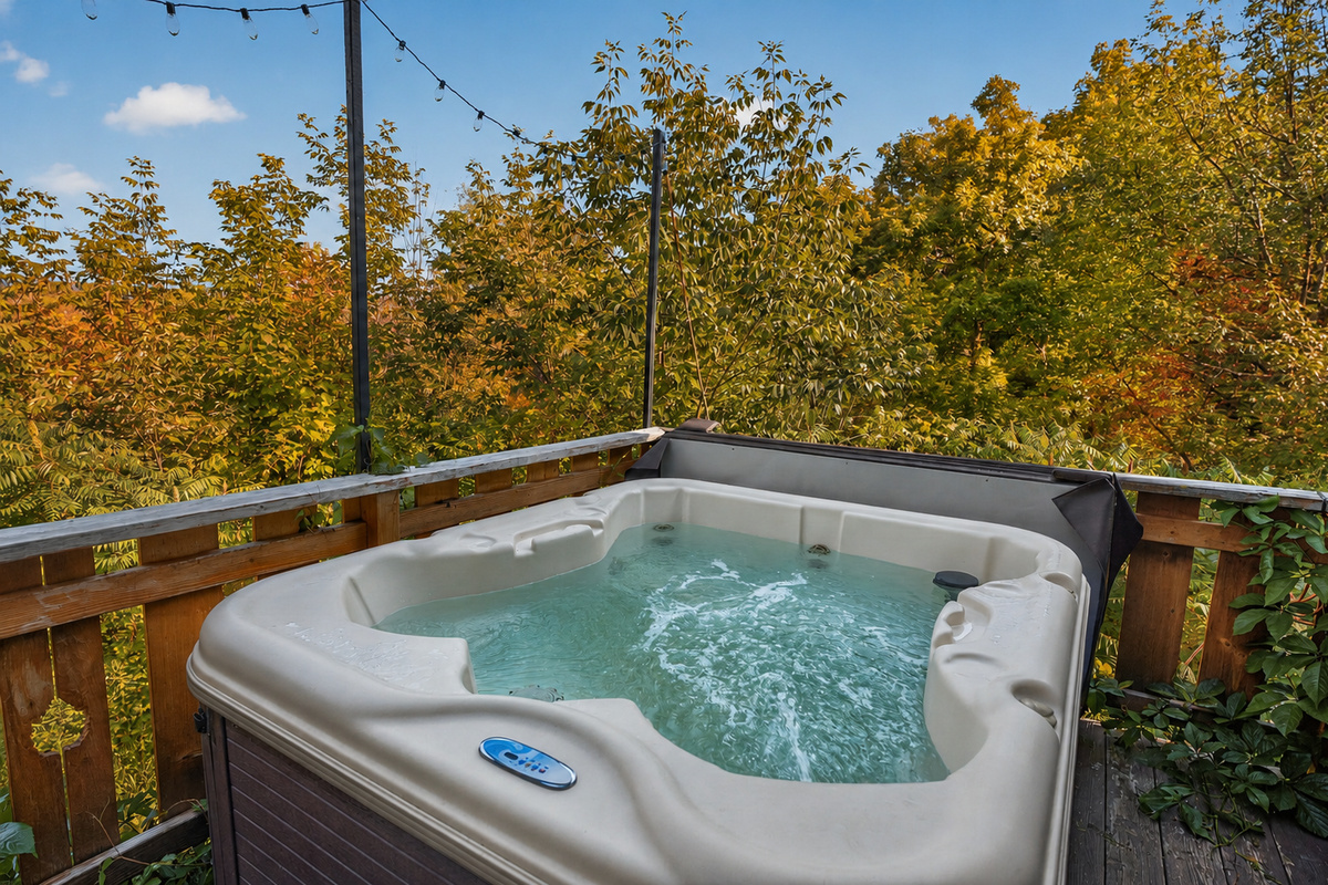 Relaxing hot tub