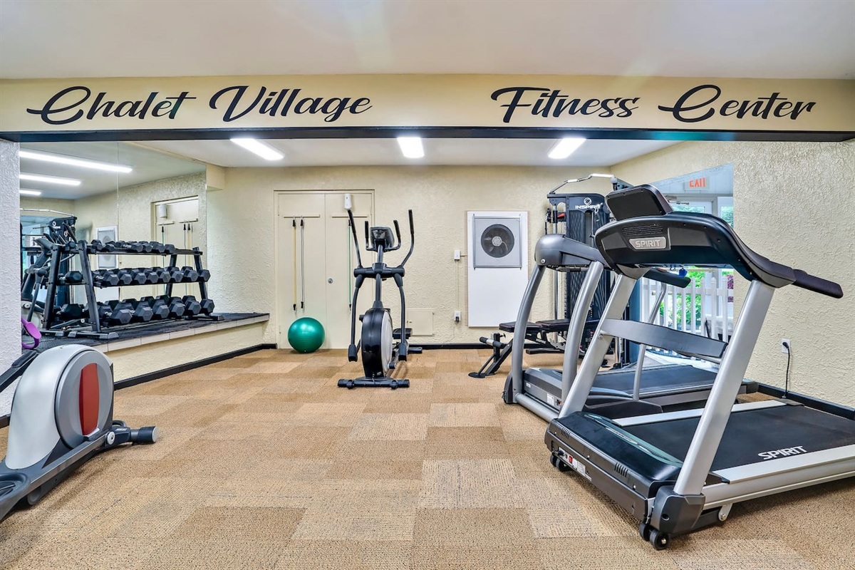 Small fitness center for guests is just 2 mins from our chalet, at one of the Chalet Village Clubhouses. See our listing details for clubhouse access dates.