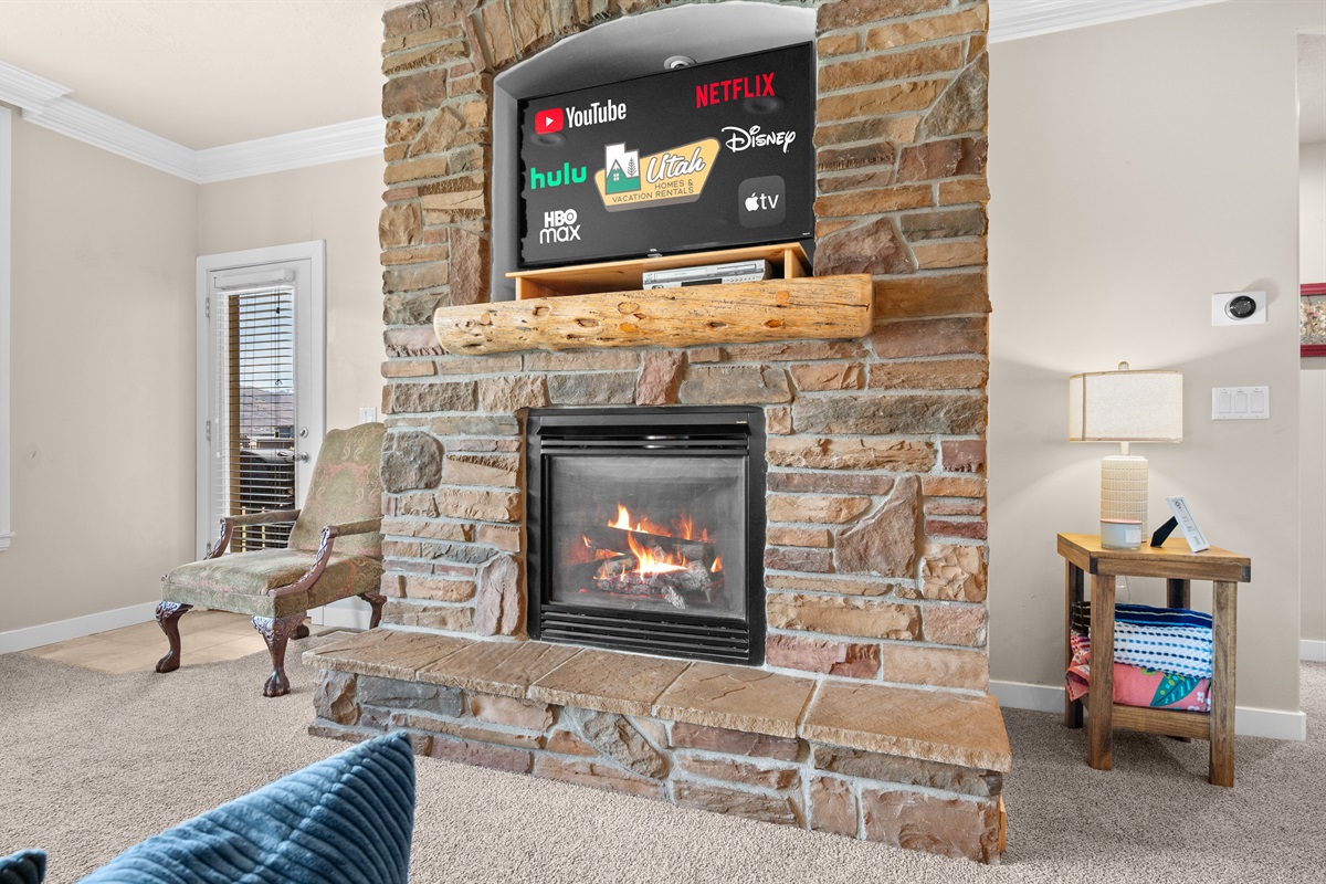 Gather by the stone fireplace and unwind after a day on the slopes.