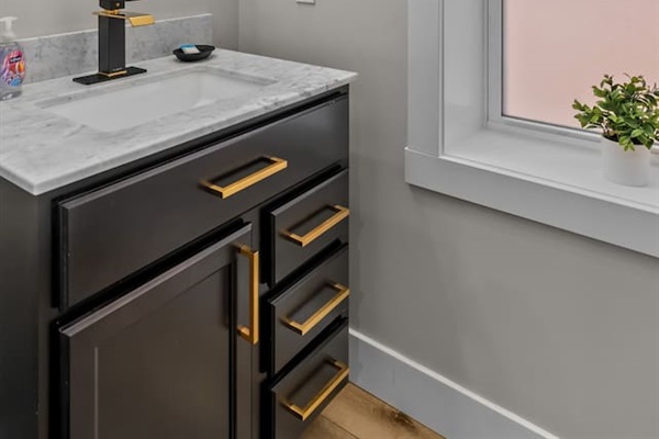 Convenient half bath on the main floor.