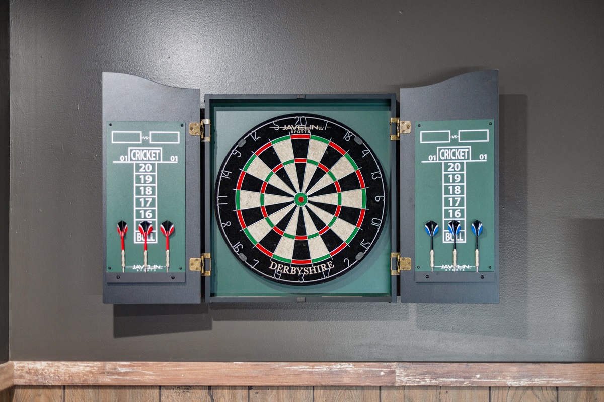 Aim for the bullseye, stay for the bragging rights Challenge your crew to a little friendly competition in this classic dartboard setup—scoreboards ready, darts sharp, game on. 🎯🥇