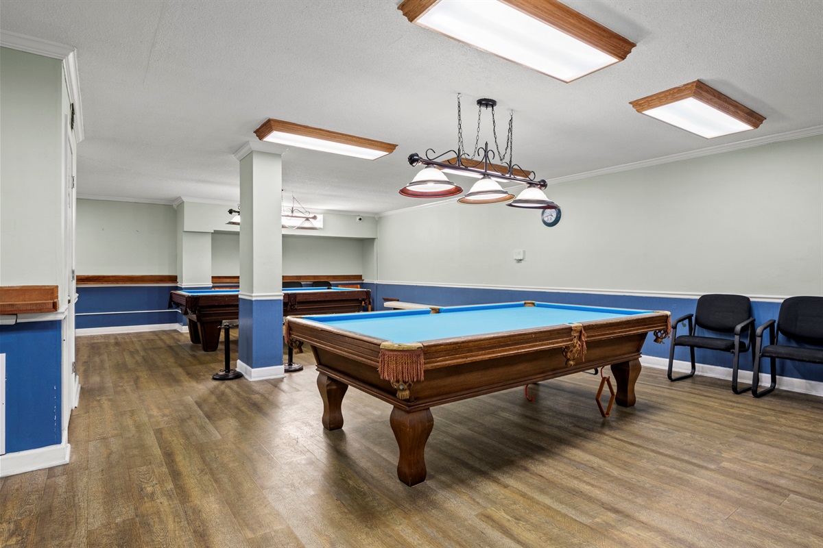 Just one of the many perks of your stay: a dedicated billiards room inside Regency Towers for laid-back fun steps from your door.