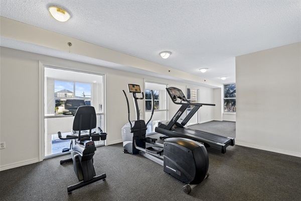 Gym located on the 1st floor east of elevator. immediately to the right as you exit the unit door