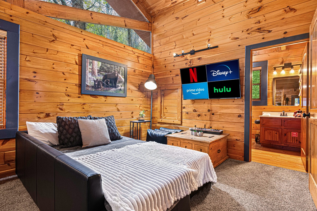 Sofa opens into a full size comfy bed for 2. Much more comfortable then your typical sofa bed with springs that come out.