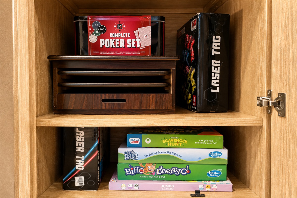 Game Room: Unleash your competitive spirit with poker, laser tag, and family fun!