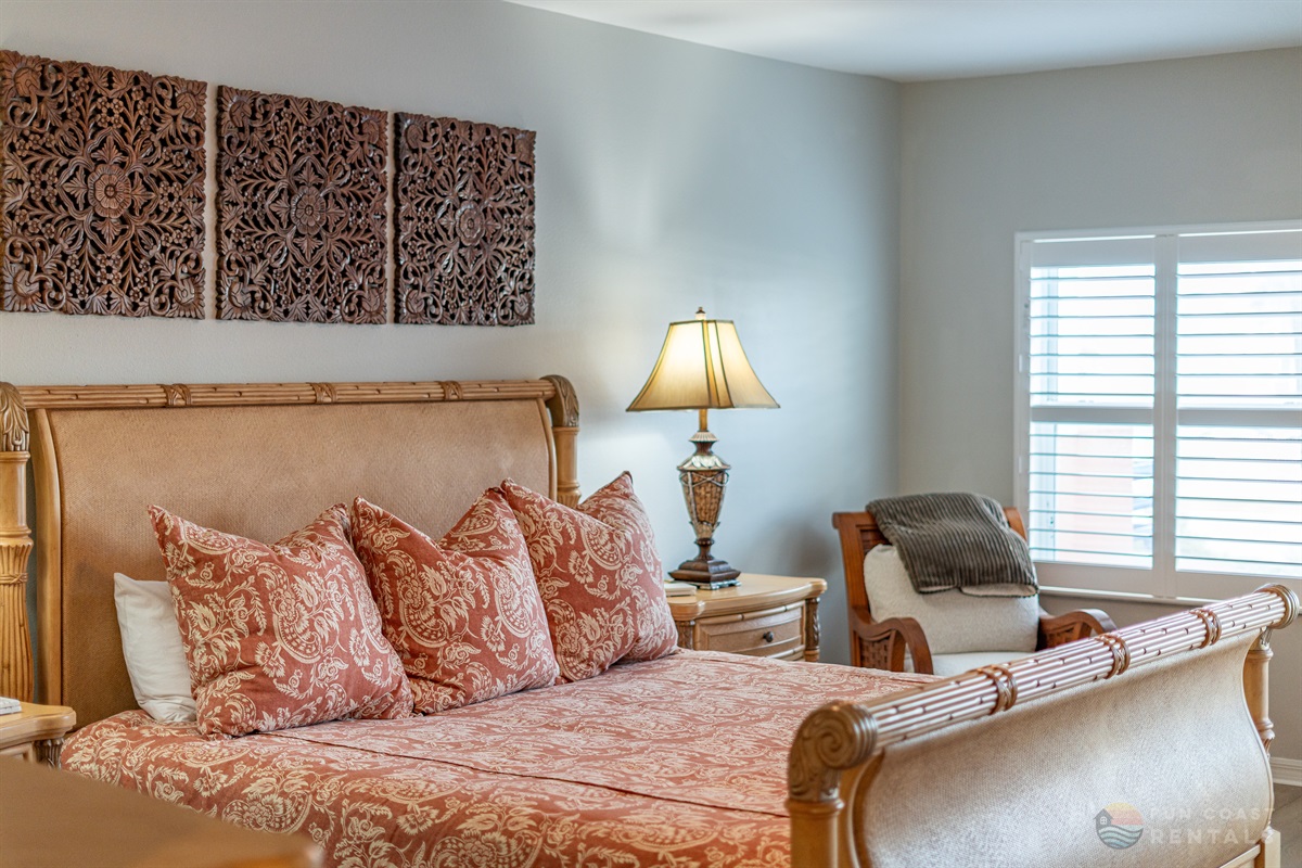 Master Bedroom with King Bed and Balcony Access