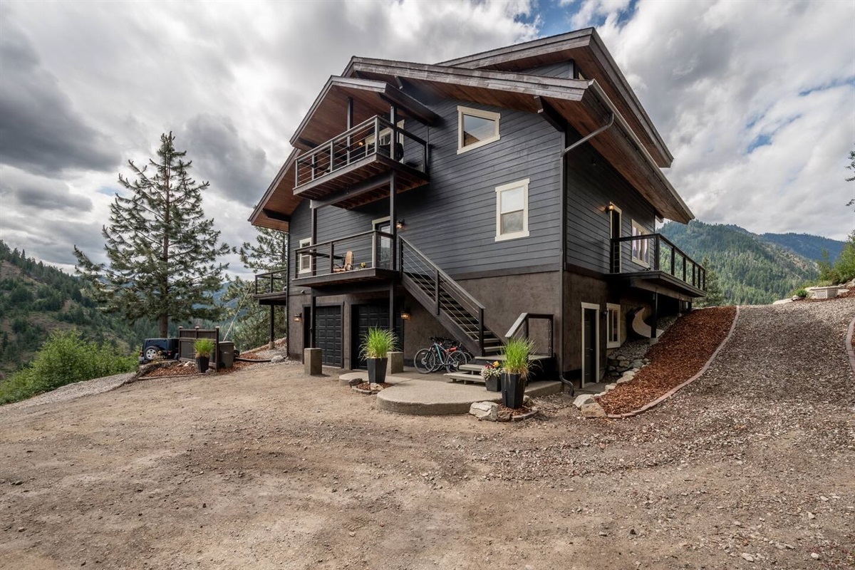 North side of the home, front entrance up stairs