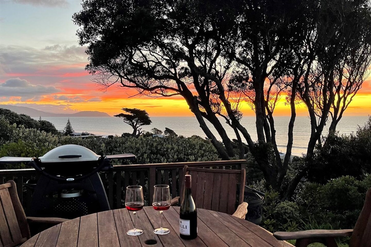 Enjoy beautiful sunsets at the end of the day while having a Vino and BBQ