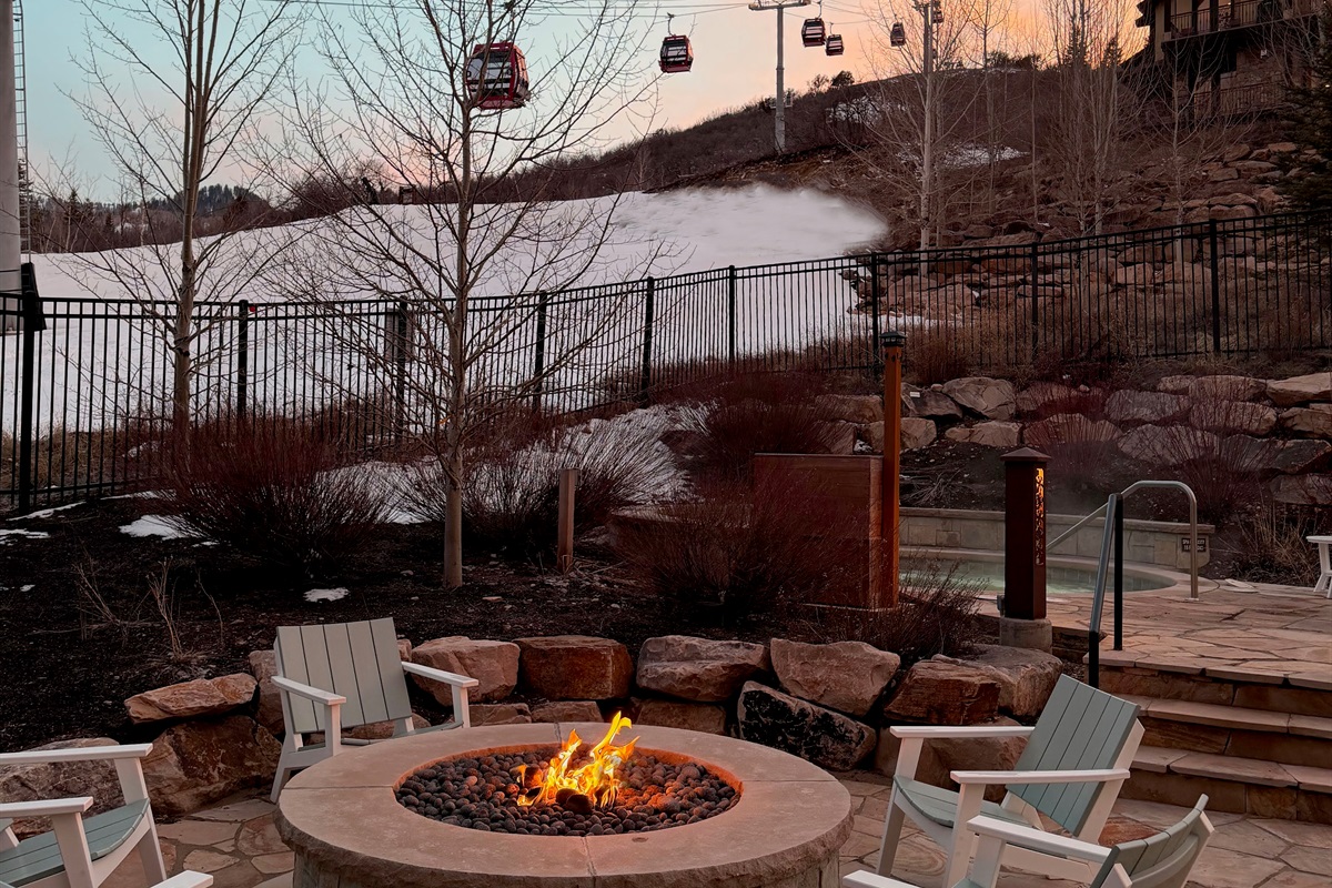 firepits overlooking ski run