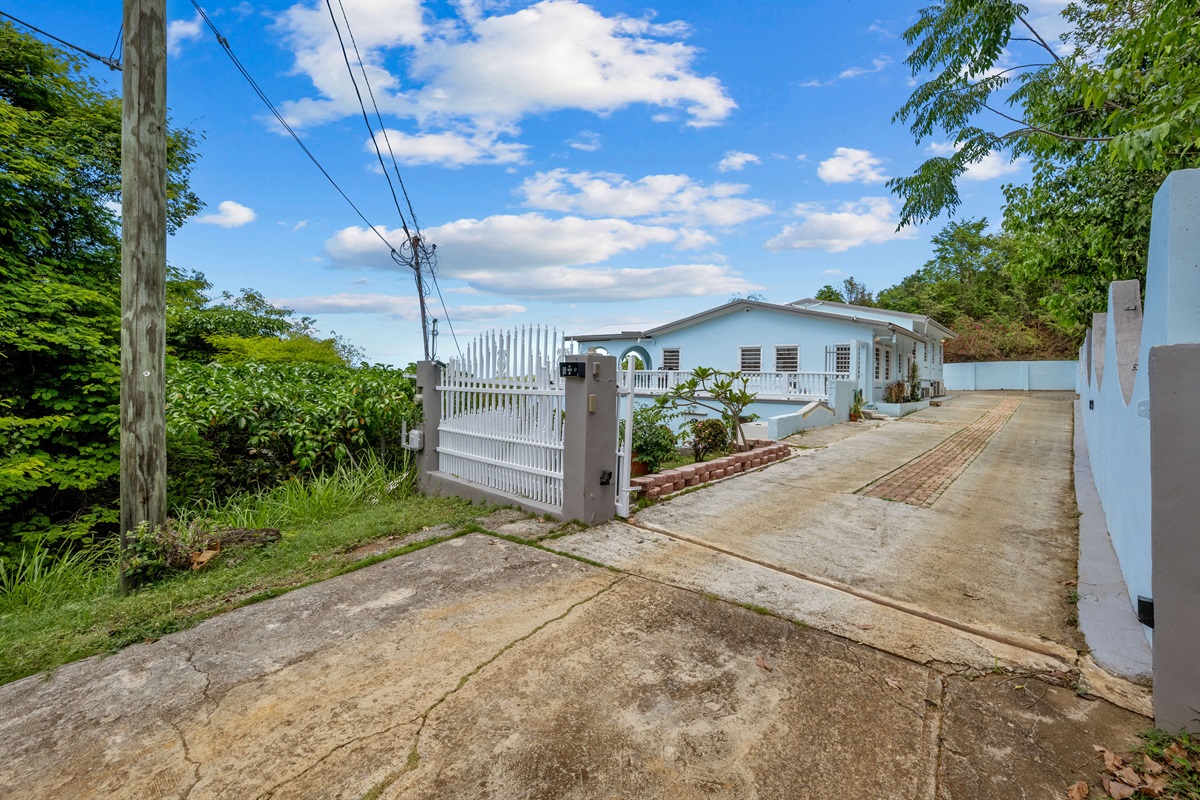 Gated entrance to the property.