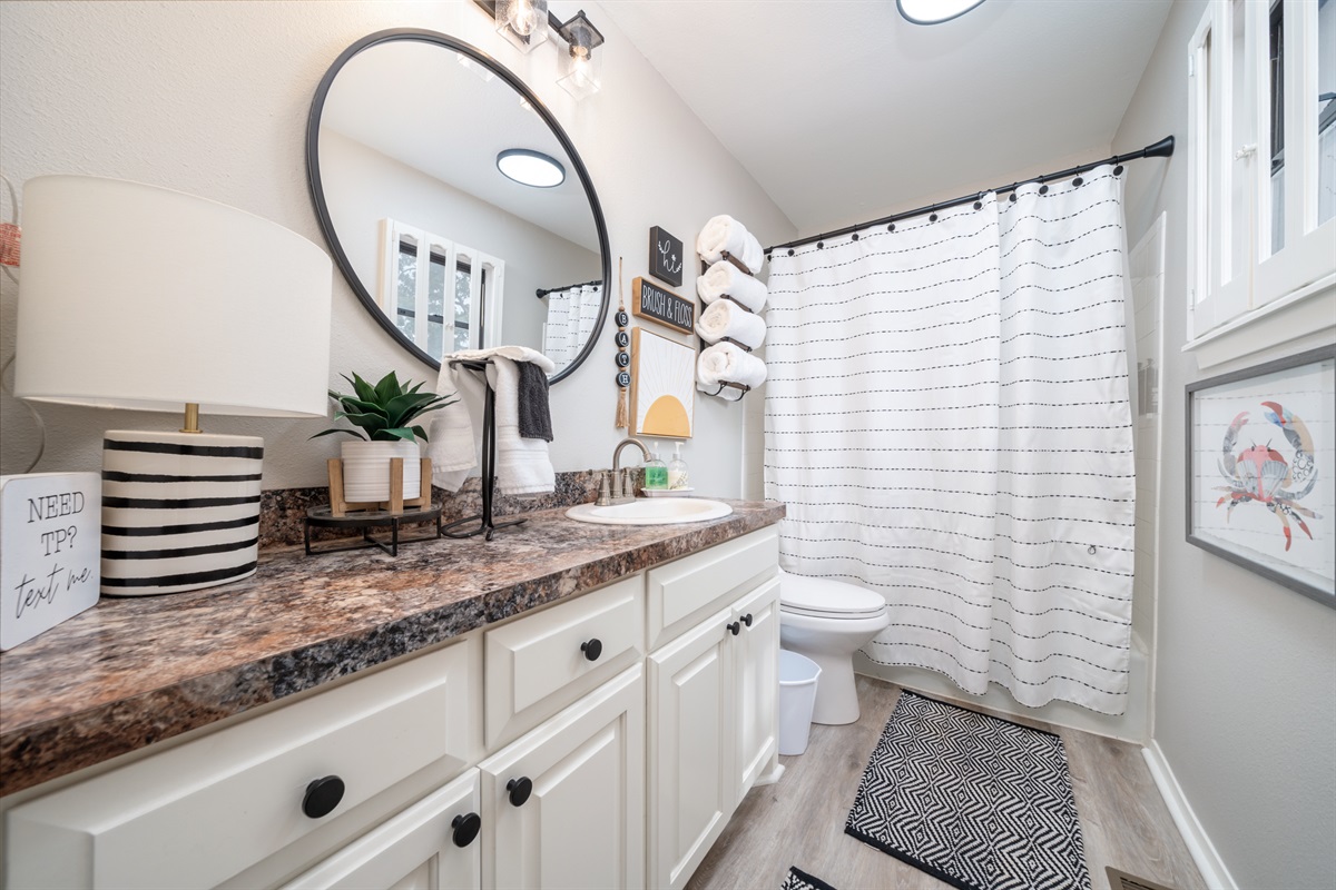 [Bathroom 2] En-Suite Bathroom with Shower and Bathtub Combo