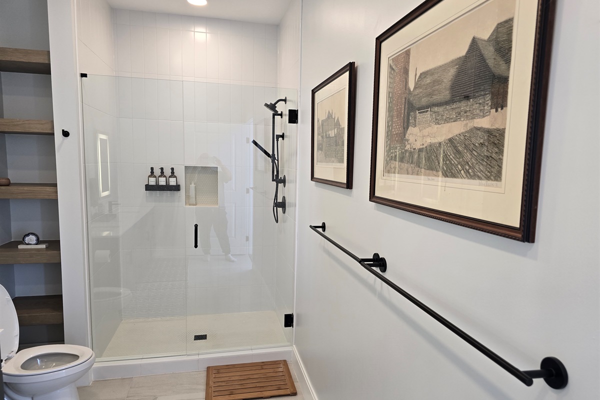 En suite bathroom with shower off the second bedroom