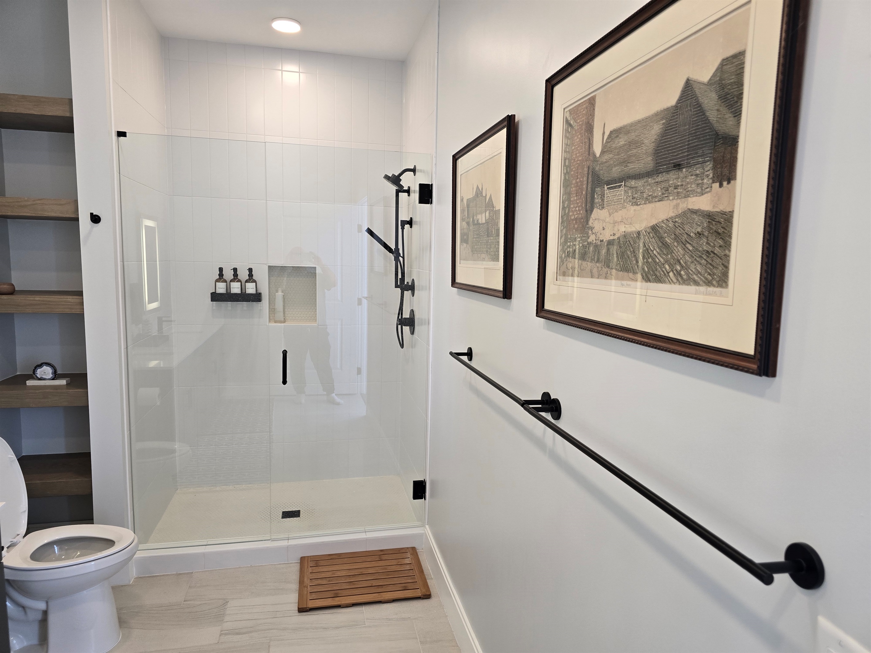 En suite bathroom with shower off the second bedroom