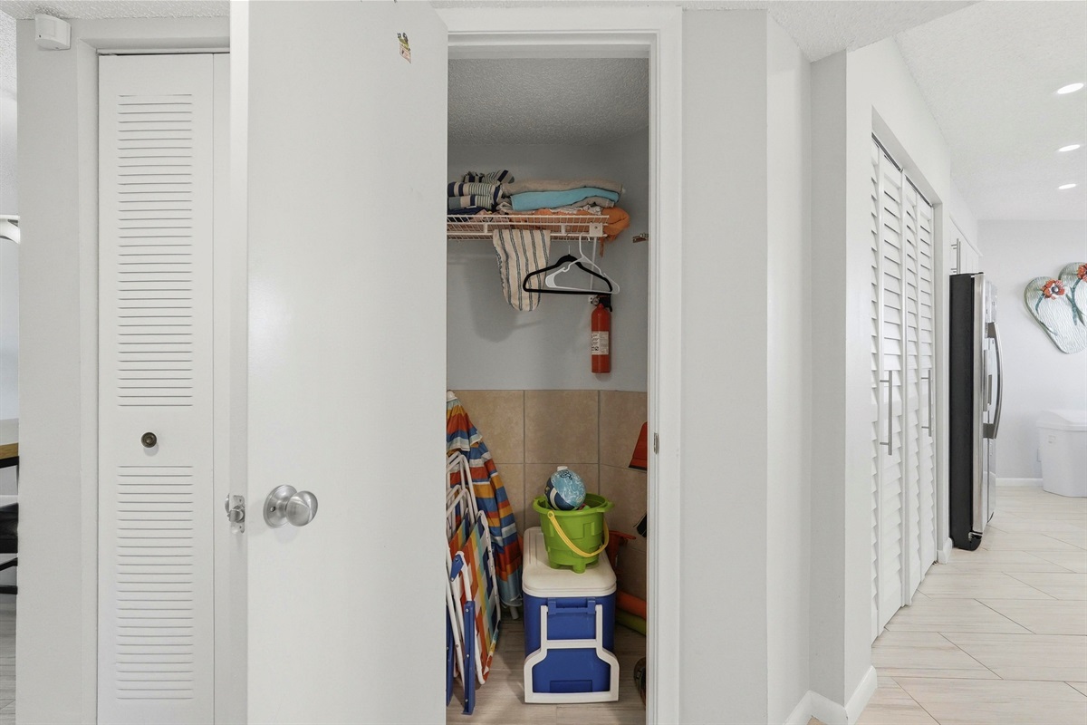 Closet space with beach gears