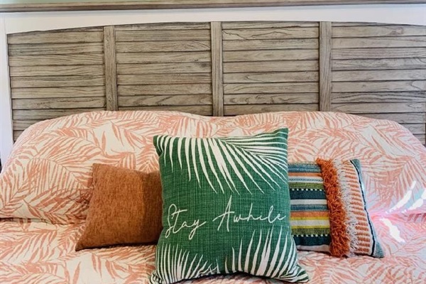 Tastefully decorated master bedroom.