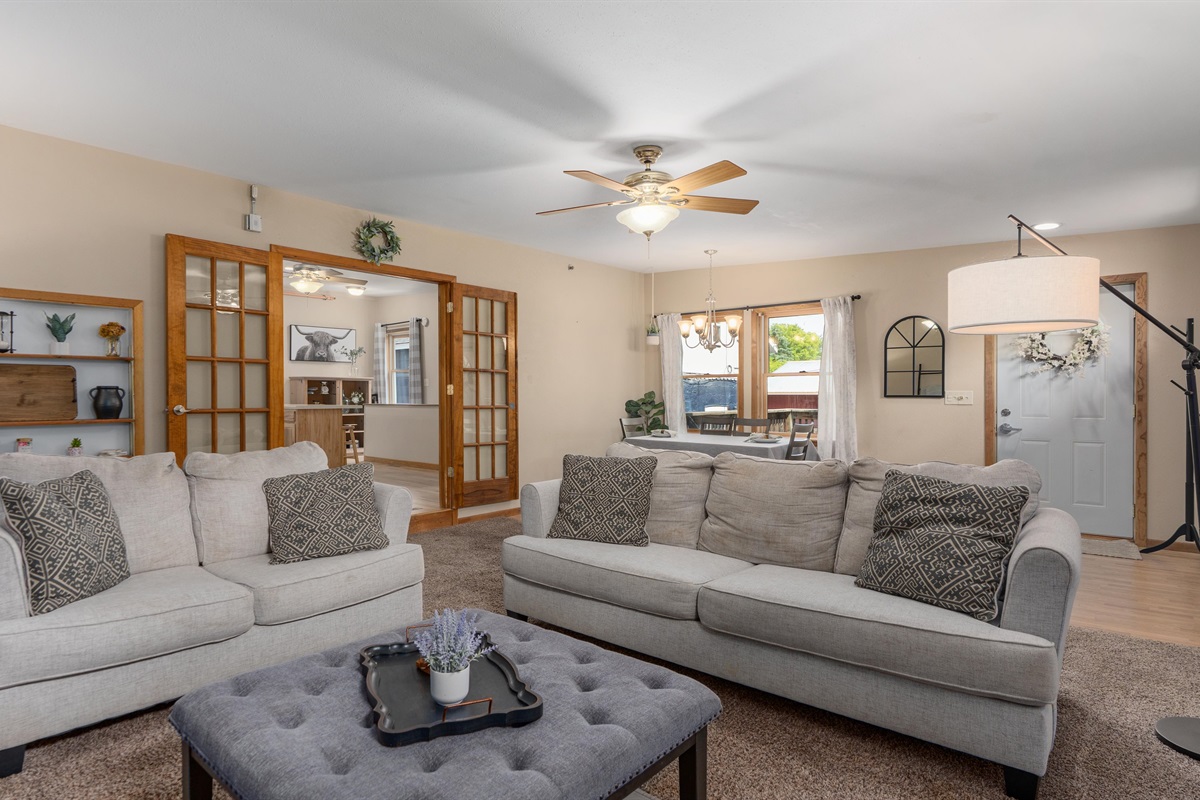 Enjoy Raindrop's tastefully decorated living room.