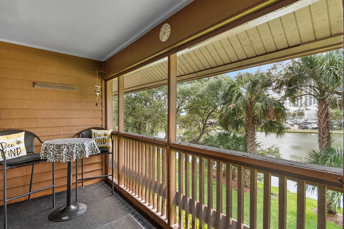 Screened in back deck