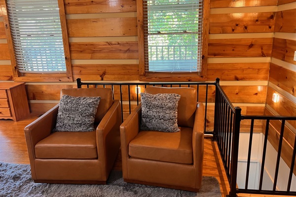 Comfy leather chairs in the living room