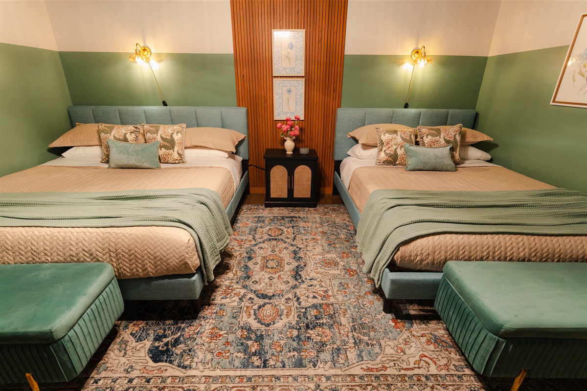 A spacious bedroom with two beds, giving your group plenty of room to sleep comfortably.