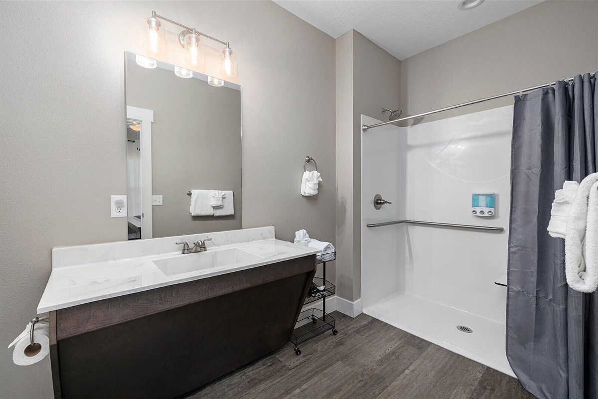 Main Level Handicap accessible bathroom