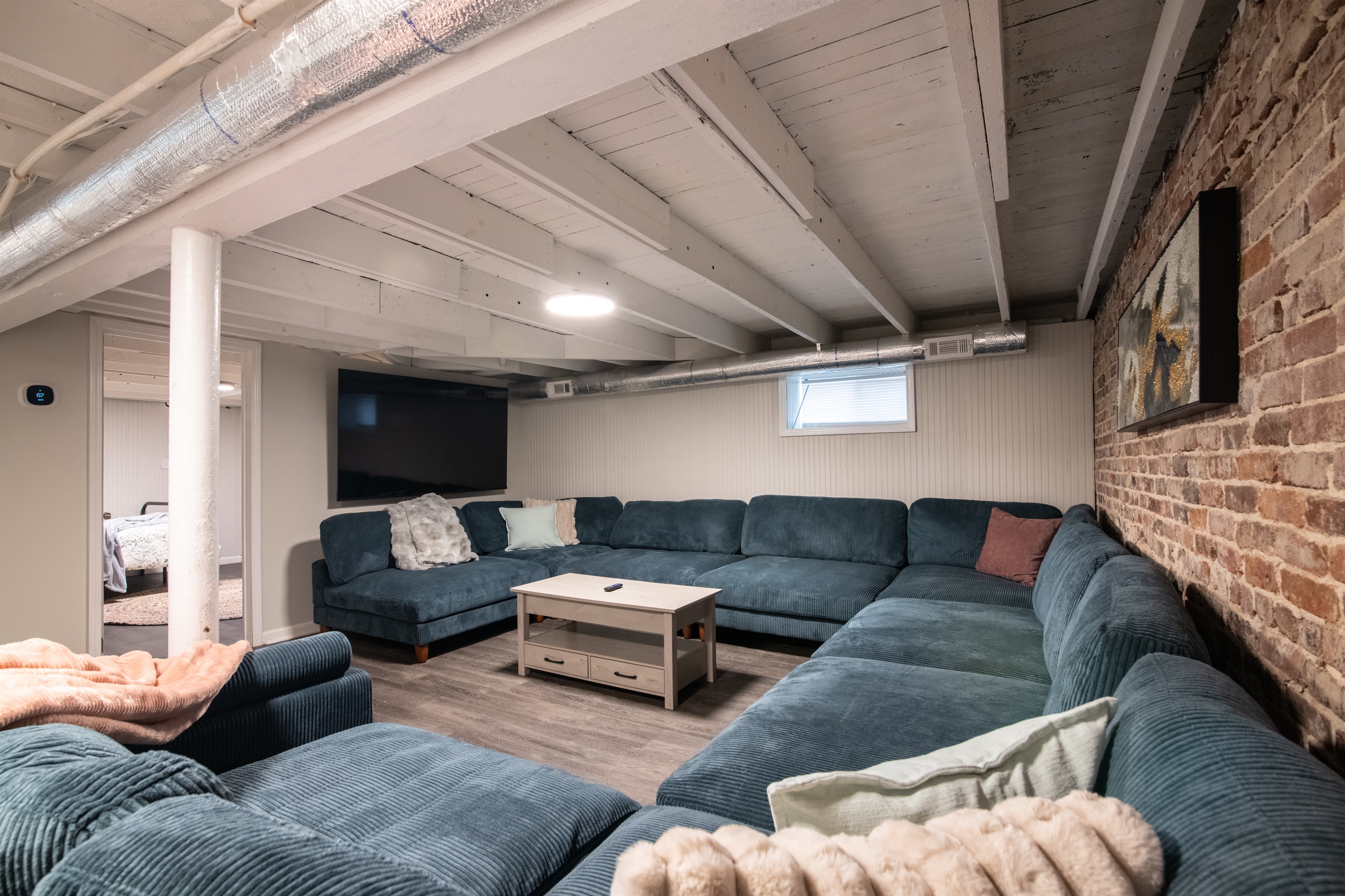 Stretch out, unwind, and enjoy movie night on this oversized sectional. Your comfort awaits!