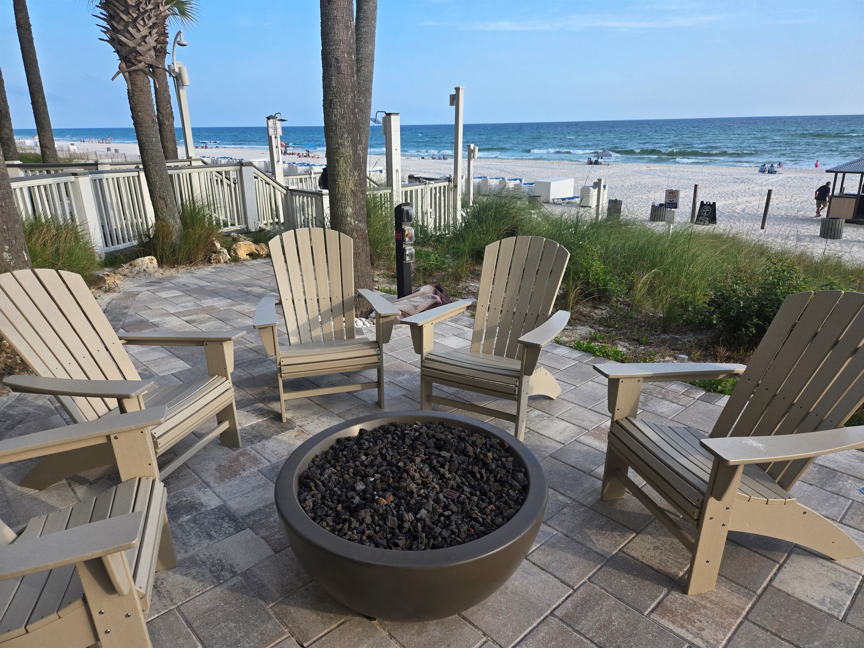 one of 4 new fore pits on pool deck