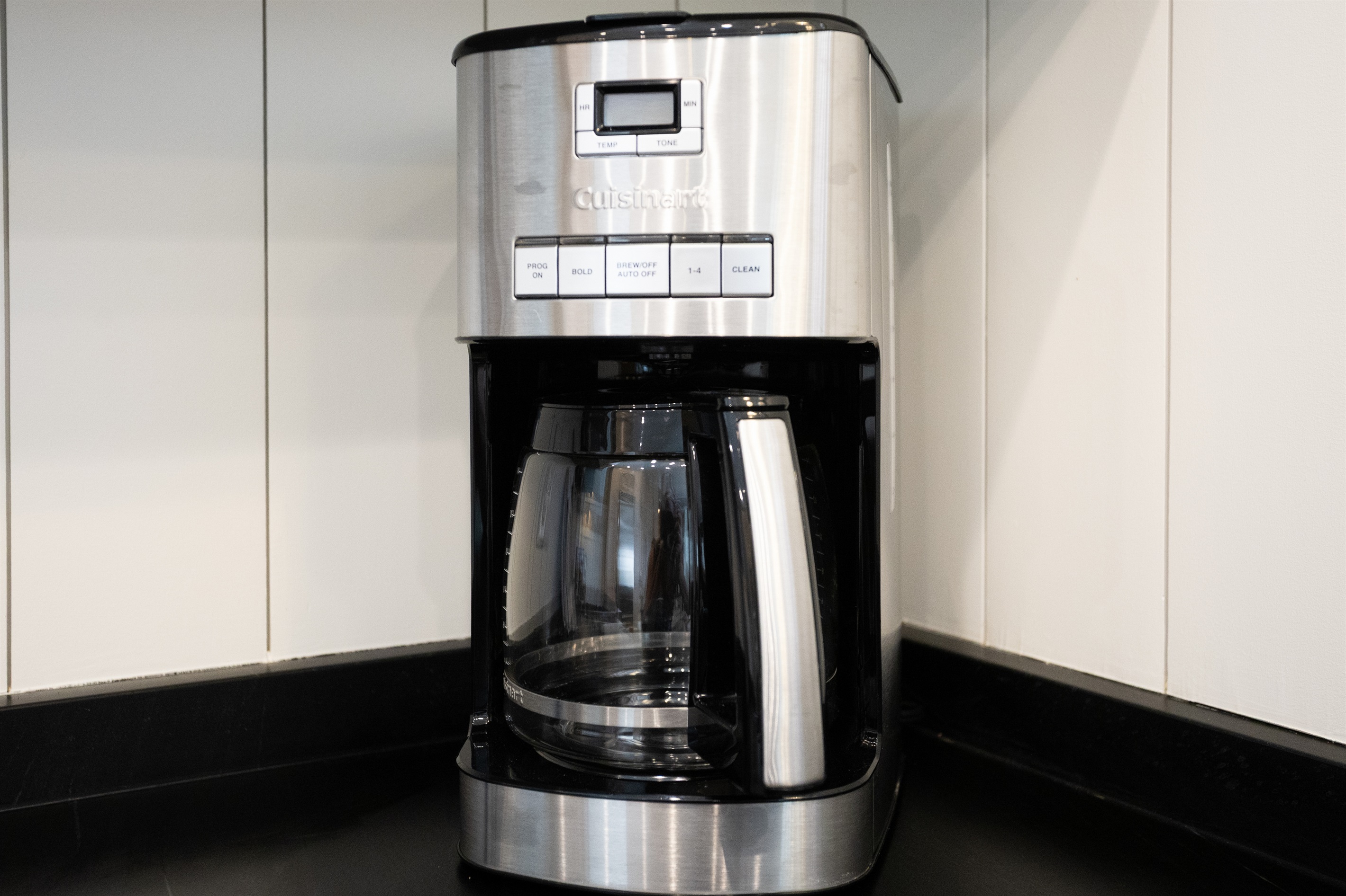 Start your day with ease using the drip coffee maker.