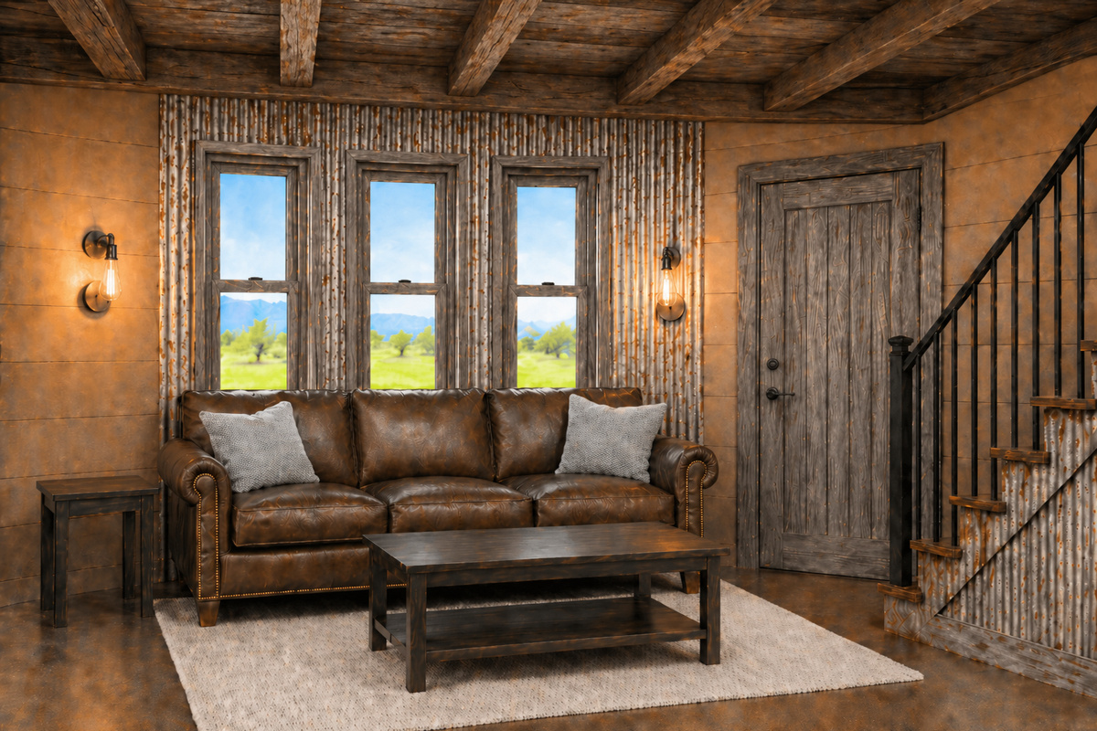 Live Oak silo living room rendering