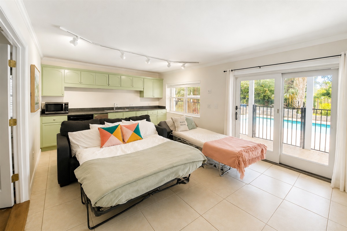 From movie nights to sweet dreams, the sofa sleeper and ottoman bed make room for every vacation memory.