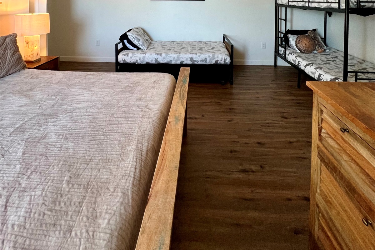 Bedroom 5 - King Bed, trundle bed (2 twins), and bunk bed (2 twins)