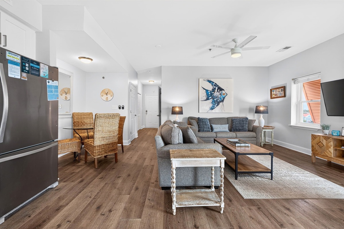 Living room & dining | Crescent Moon, 301 Oceanview | Isle of Palms, SC | IOP Escapes Vacation Rentals