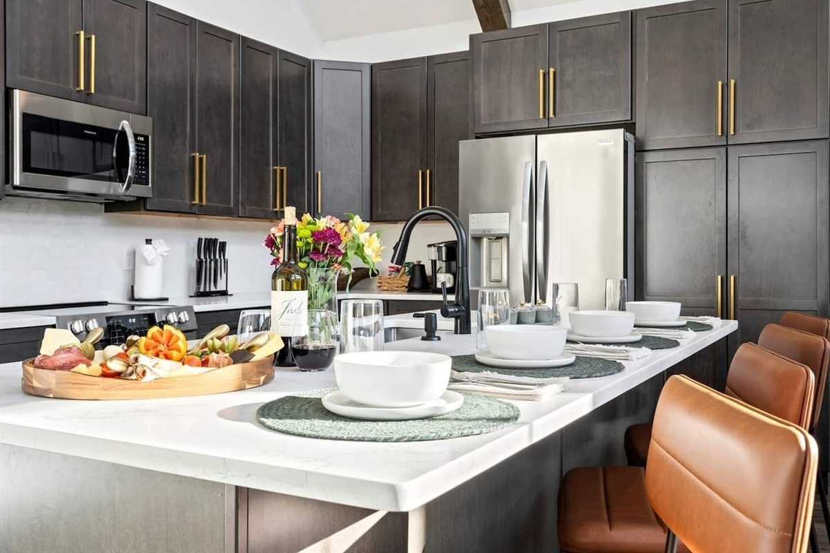 Cooking up culinary delights in this gorgeous space.  Everything you need is right here! 