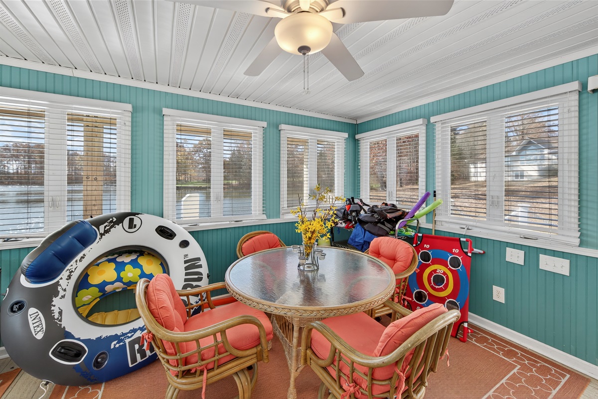 You'll never want to leave the boathouse and who says you have to on vacation.