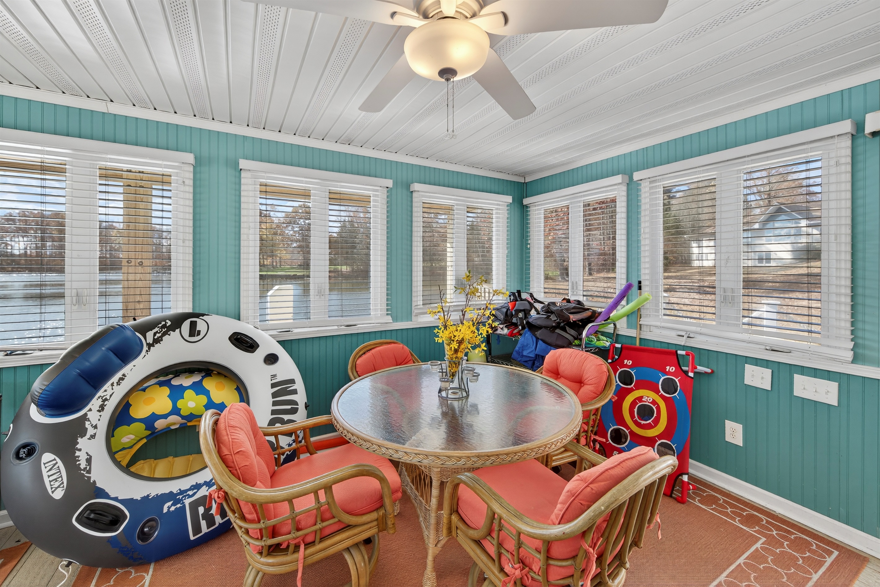 You'll never want to leave the boathouse and who says you have to on vacation.